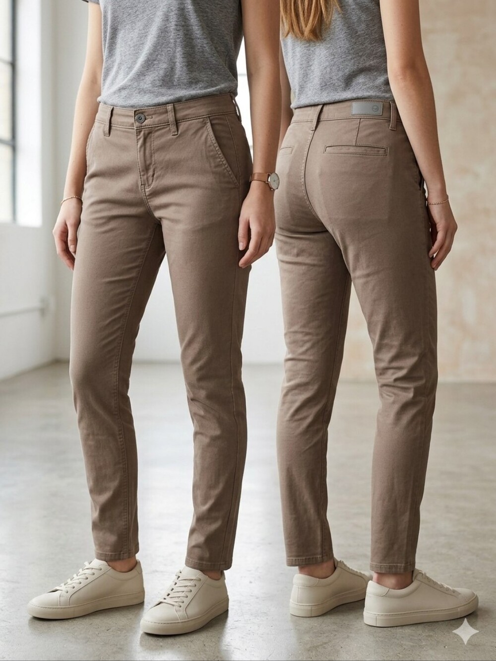 Ag Adriano Goldschmied Straight-Leg Pants in Taupe